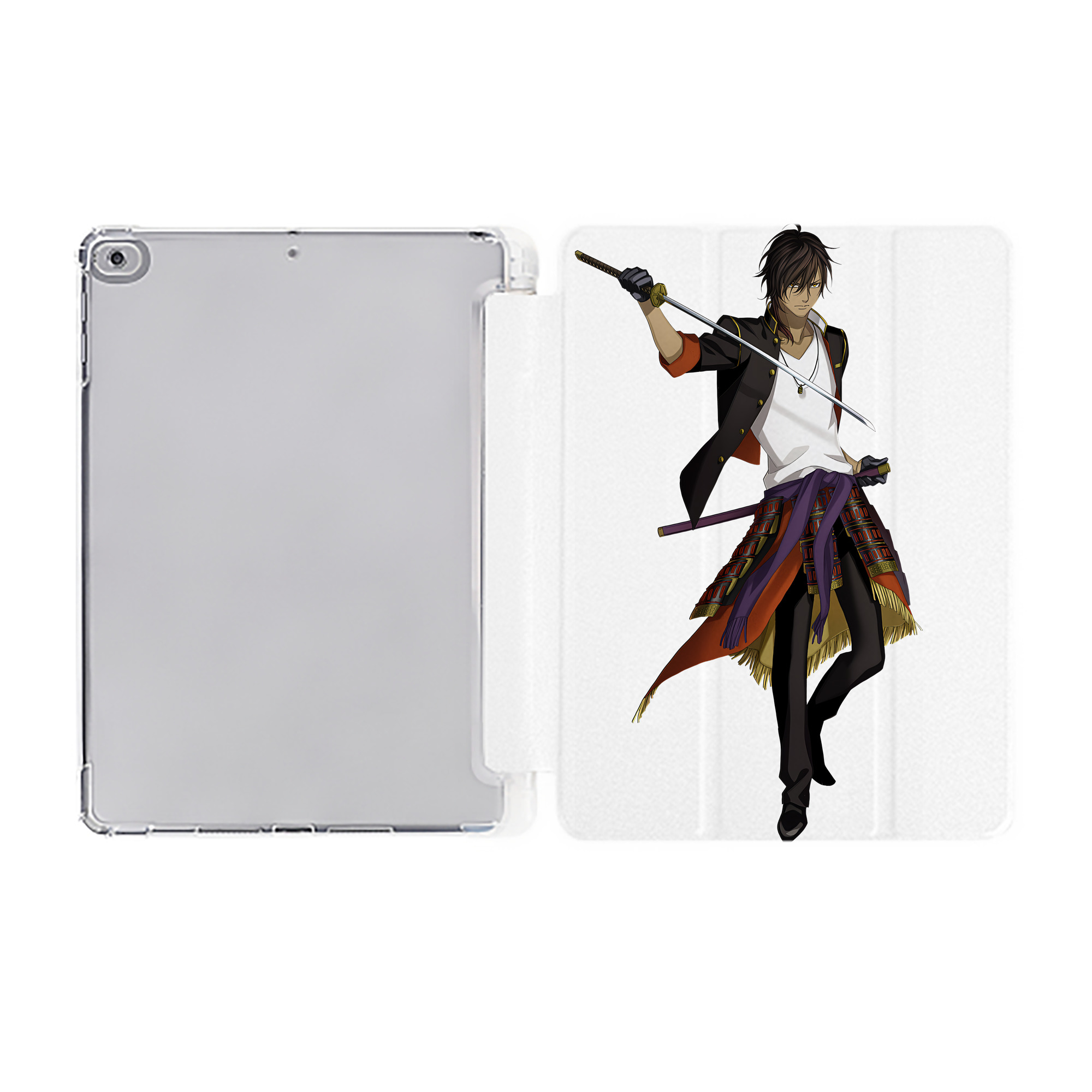 （画像用） 刀剣乱舞 Touken Ranbu IPad ケース ペン収納付き 三つ折りスタンド PUレザー×シリコン 対応機種9.5/10.5/10.9インチ